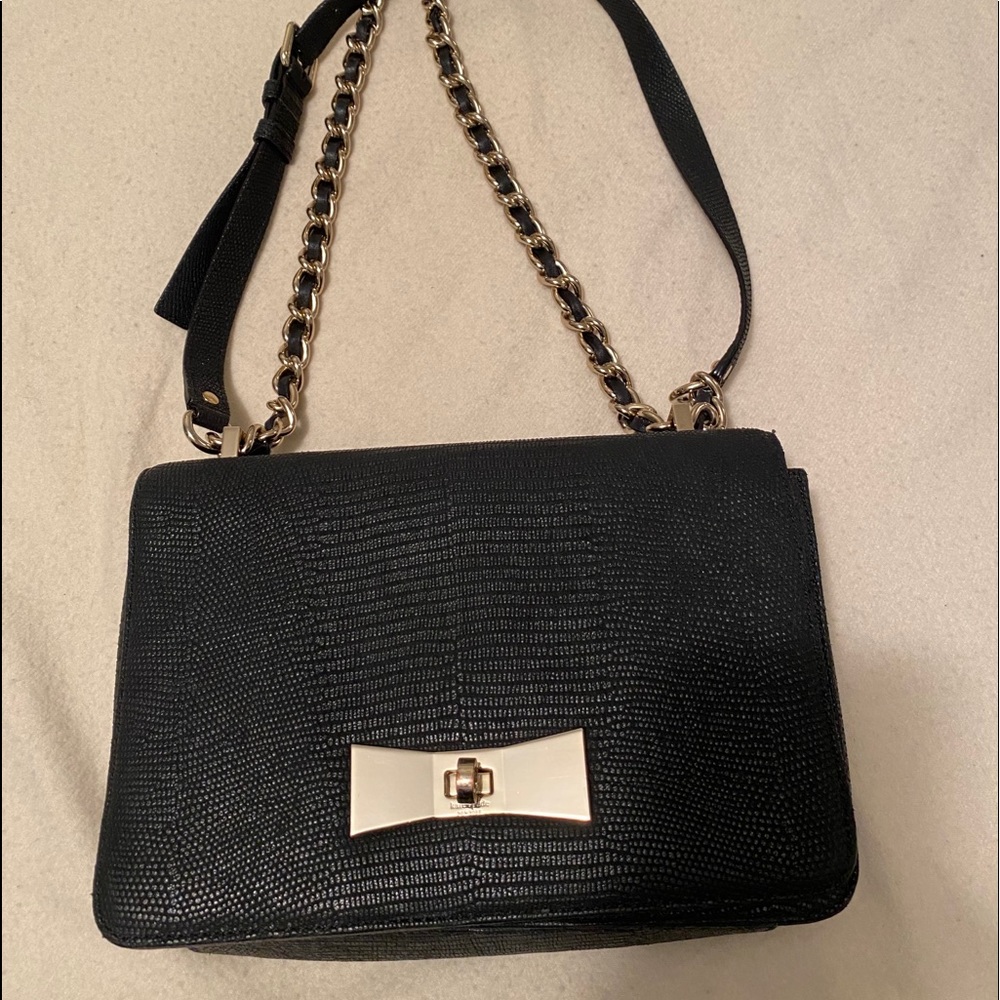 Kate Spade Black Embossed Crossbody Bag
